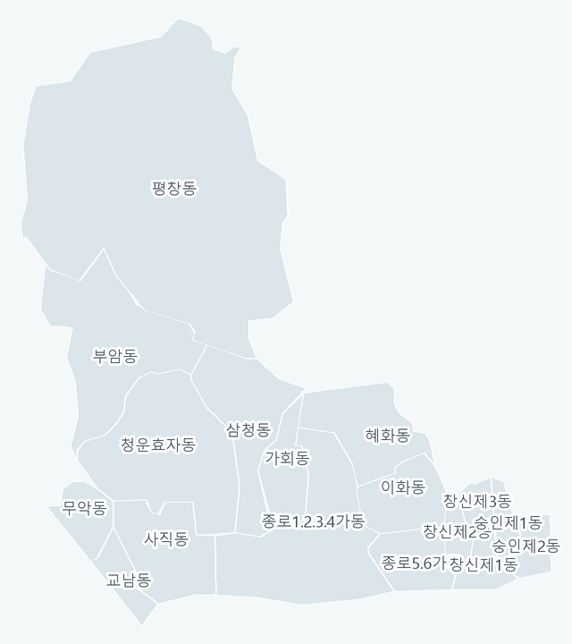 종로구 행정동 경계 지도