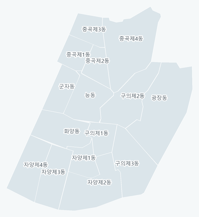 광진구 행정동 경계 지도