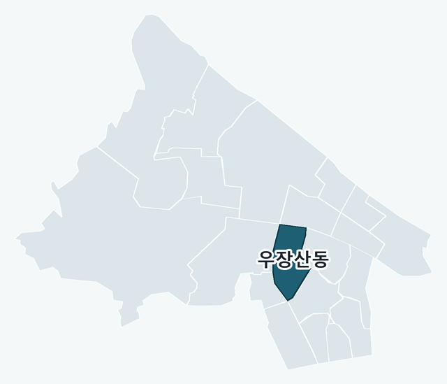 강서구 우장산동 위치 — 강서구 행정동 경계 지도