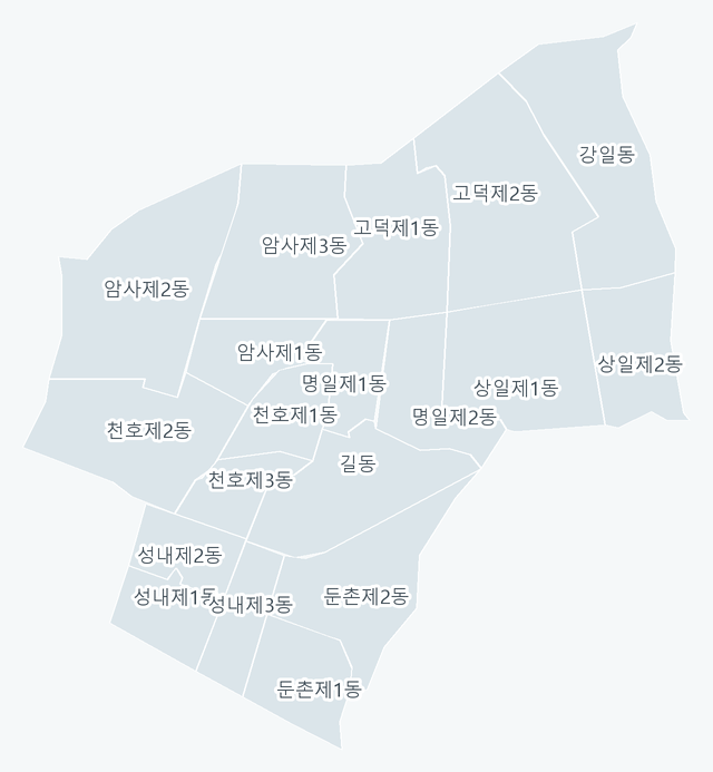 강동구 행정동 경계 지도