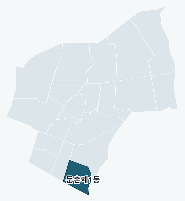 강동구 둔촌제1동 위치 — 강동구 행정동 경계 지도