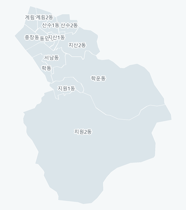 동구 행정동 경계 지도