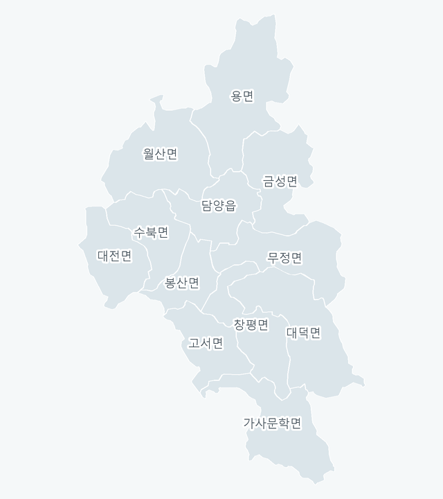 담양군 행정동 경계 지도