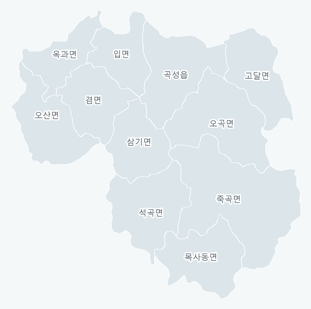 곡성군 행정동 경계 지도