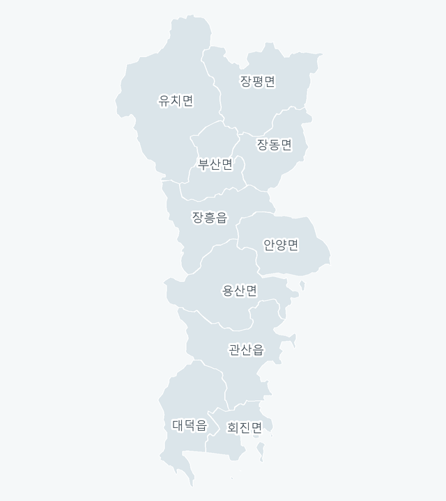 장흥군 행정동 경계 지도