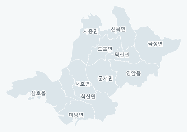 영암군 행정동 경계 지도