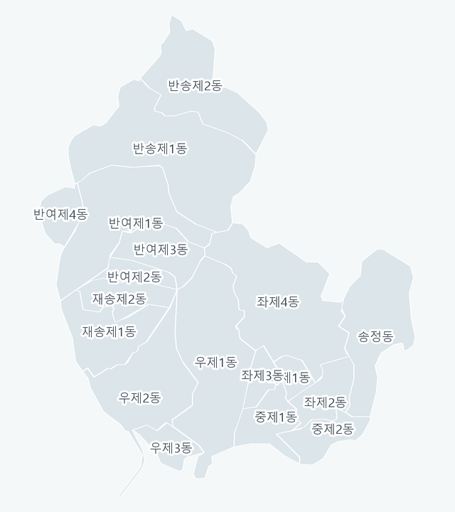해운대구 행정동 경계 지도