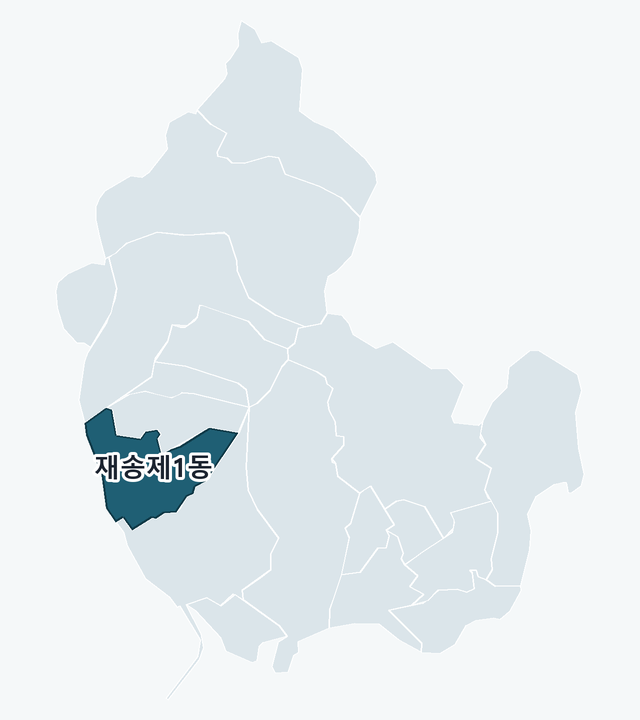 해운대구 재송제1동 위치 — 해운대구 행정동 경계 지도