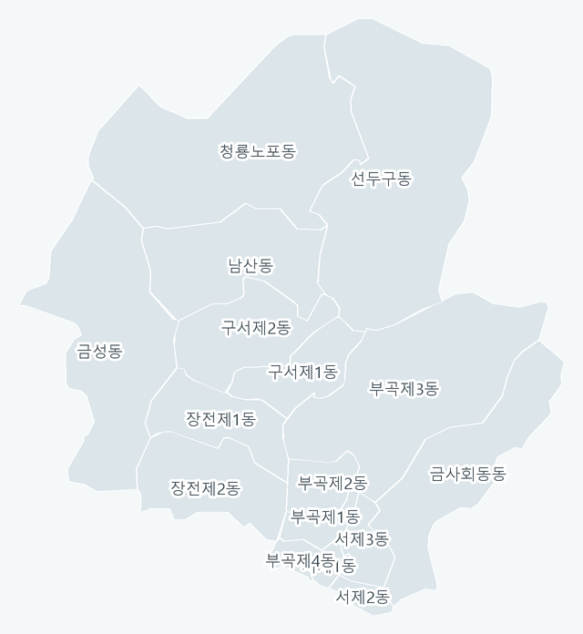 금정구 행정동 경계 지도