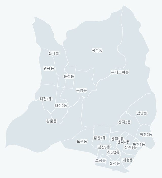 북구 행정동 경계 지도