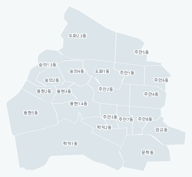 미추홀구 행정동 경계 지도