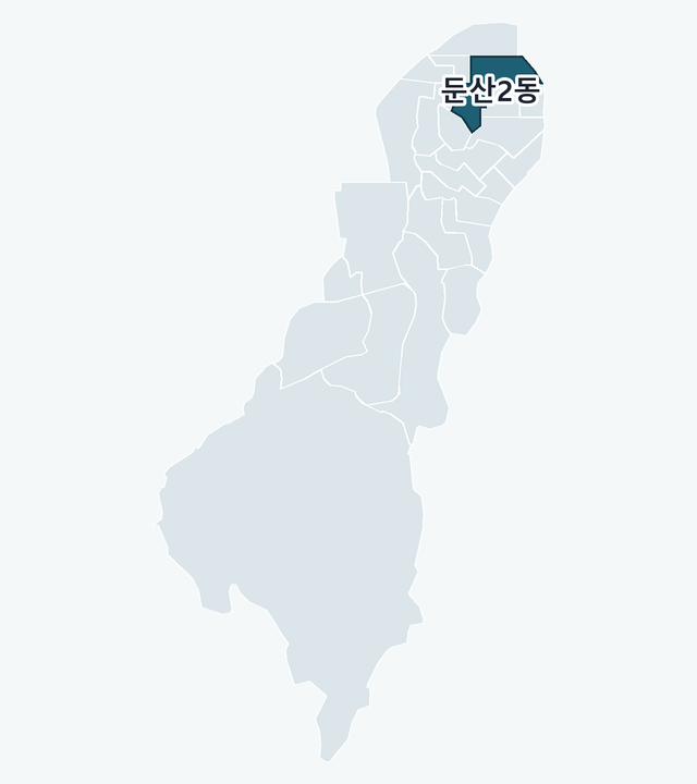 서구 둔산2동 위치 — 서구 행정동 경계 지도
