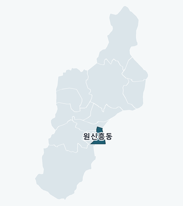 유성구 원신흥동 위치 — 유성구 행정동 경계 지도