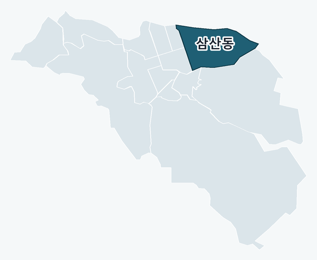 남구 삼산동 위치 — 남구 행정동 경계 지도