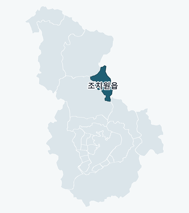 세종특별자치시 조치원읍 위치 — 세종특별자치시 행정동 경계 지도