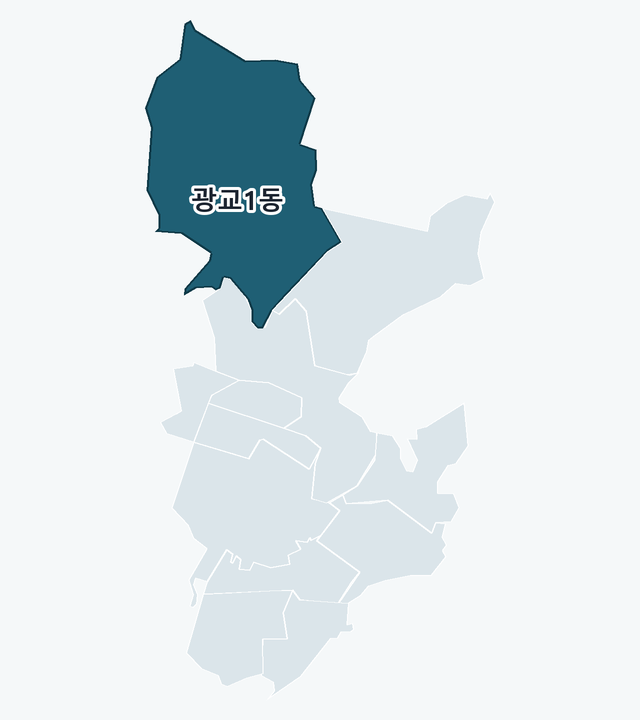 수원시 영통구 광교1동 위치 — 수원시 영통구 행정동 경계 지도