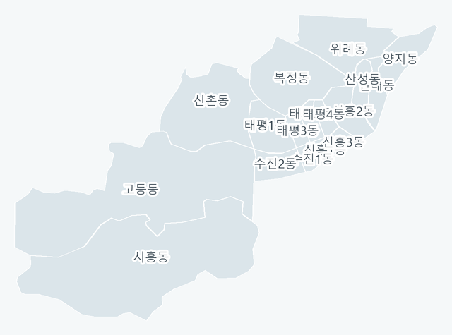 성남시 수정구 행정동 경계 지도