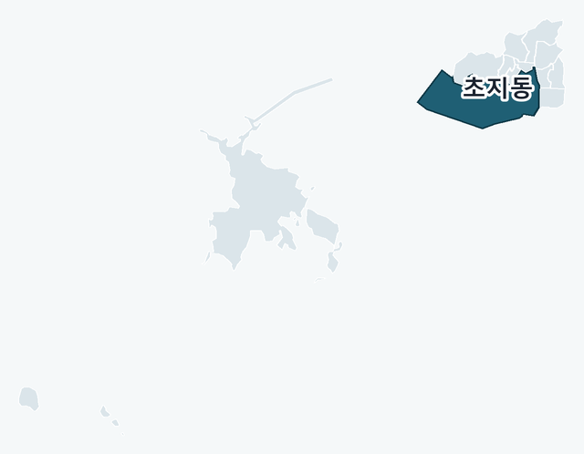 안산시 단원구 초지동 위치 — 안산시 단원구 행정동 경계 지도