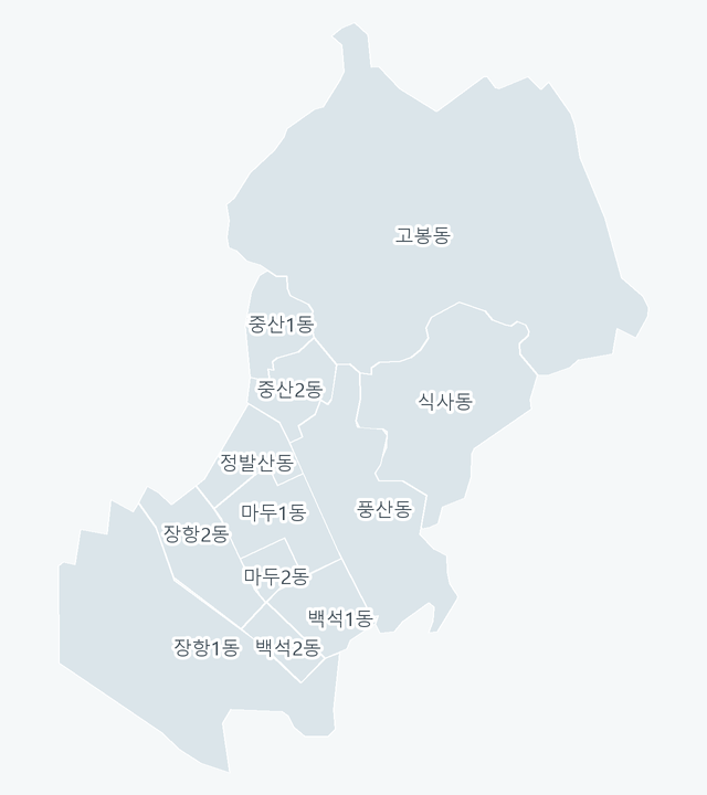 고양시 일산동구 행정동 경계 지도