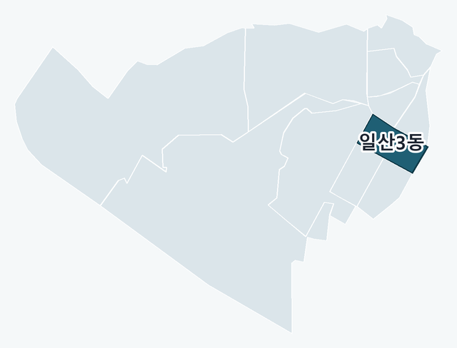 고양시 일산서구 일산3동 위치 — 고양시 일산서구 행정동 경계 지도