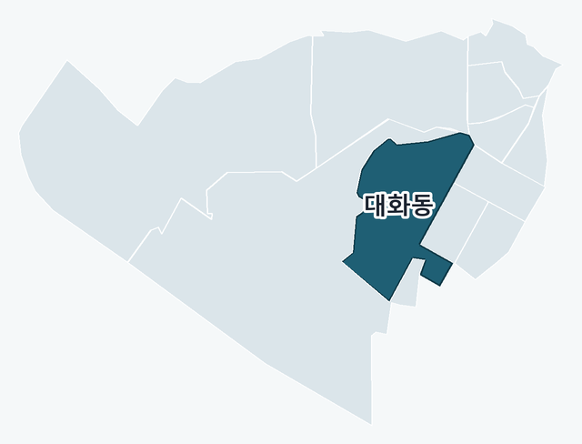 고양시 일산서구 대화동 위치 — 고양시 일산서구 행정동 경계 지도