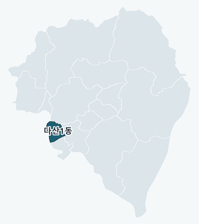 남양주시 다산1동 위치 — 남양주시 행정동 경계 지도