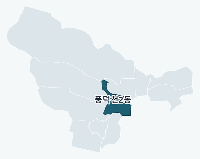 용인시 수지구 풍덕천2동 위치 — 용인시 수지구 행정동 경계 지도