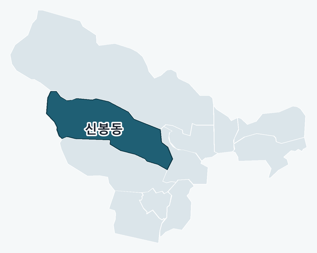 용인시 수지구 신봉동 위치 — 용인시 수지구 행정동 경계 지도
