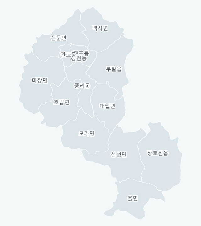 이천시 행정동 경계 지도