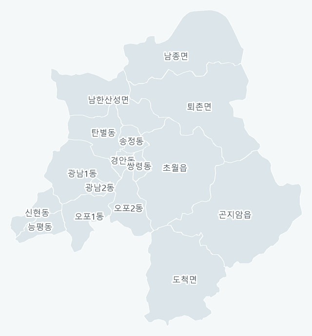 광주시 행정동 경계 지도