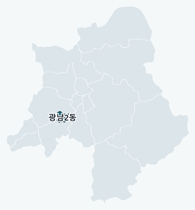 광주시 광남2동 위치 — 광주시 행정동 경계 지도