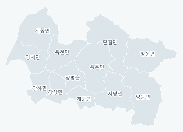 양평군 행정동 경계 지도