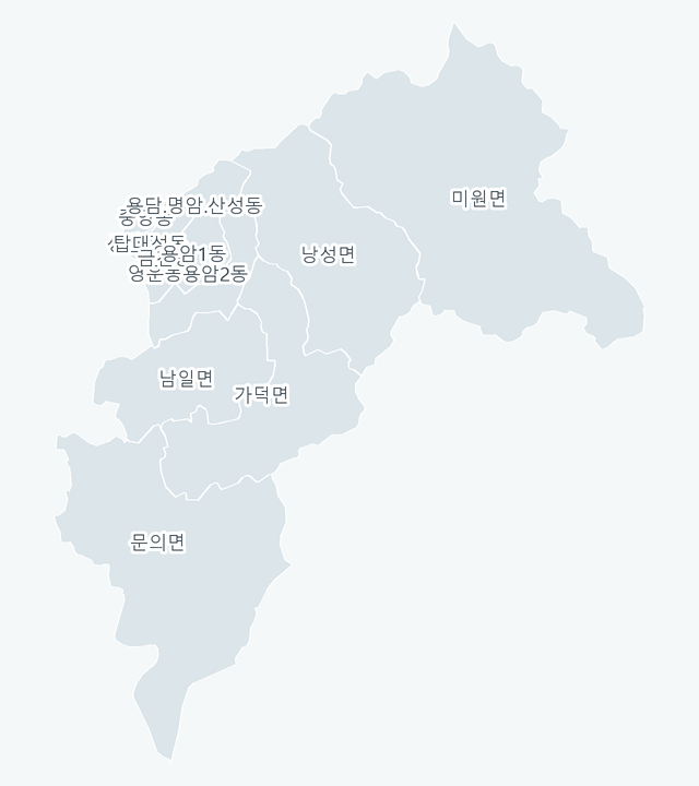 청주시 상당구 행정동 경계 지도