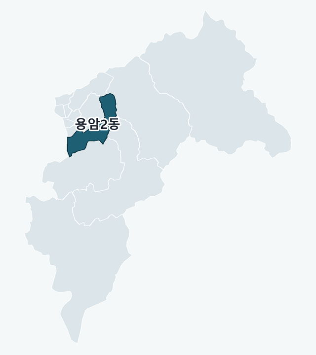 청주시 상당구 용암2동 위치 — 청주시 상당구 행정동 경계 지도