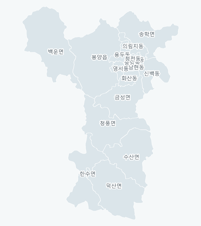 제천시 행정동 경계 지도