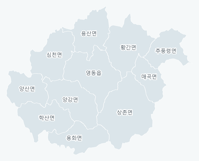 영동군 행정동 경계 지도