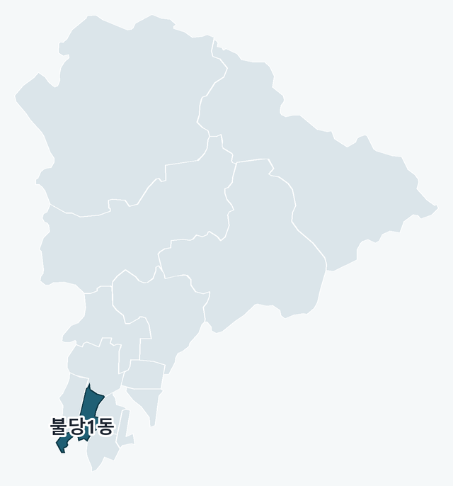 천안시 서북구 불당1동 위치 — 천안시 서북구 행정동 경계 지도