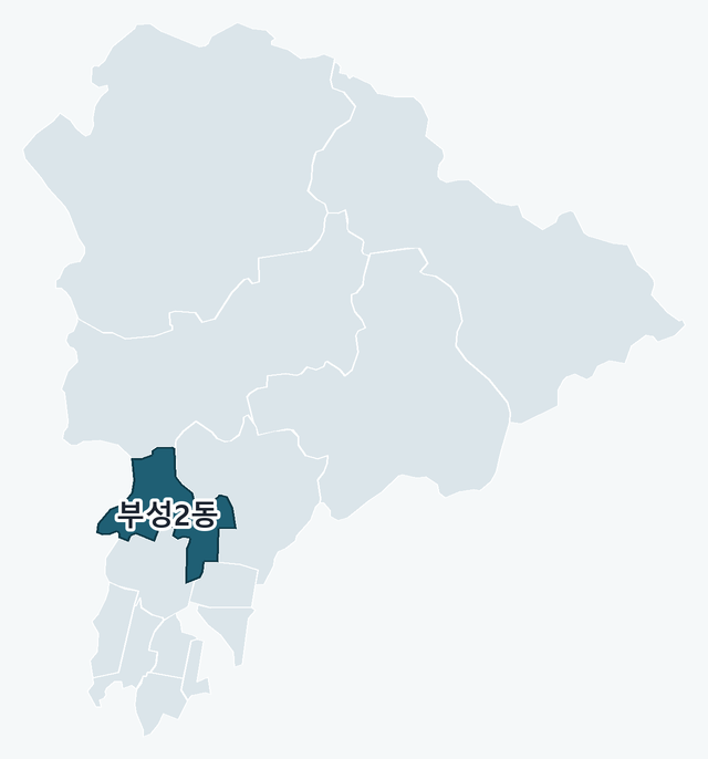 천안시 서북구 부성2동 위치 — 천안시 서북구 행정동 경계 지도