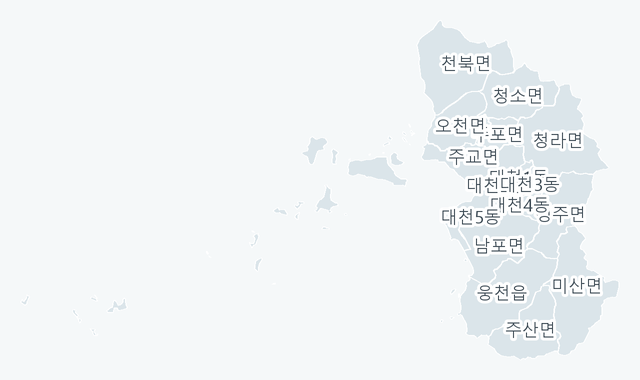 보령시 행정동 경계 지도