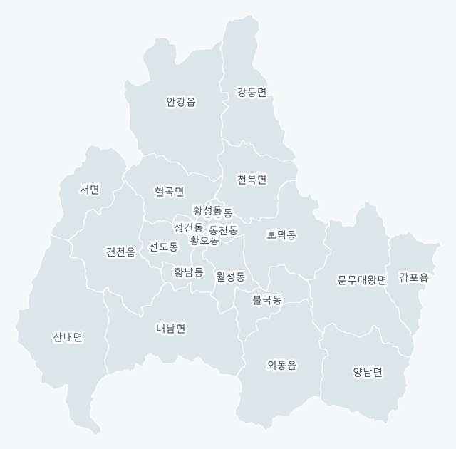 경주시 행정동 경계 지도