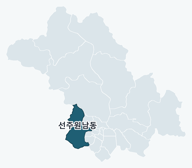 구미시 선주원남동 위치 — 구미시 행정동 경계 지도