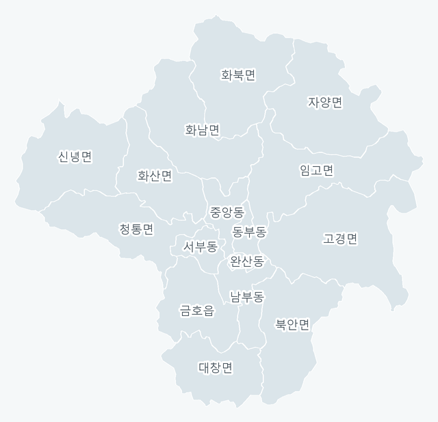 영천시 행정동 경계 지도