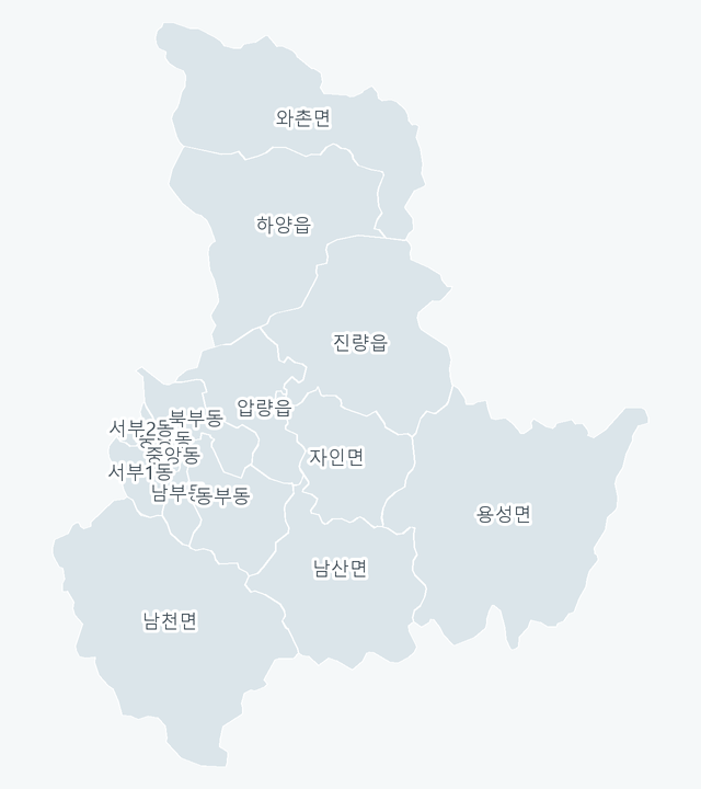 경산시 행정동 경계 지도