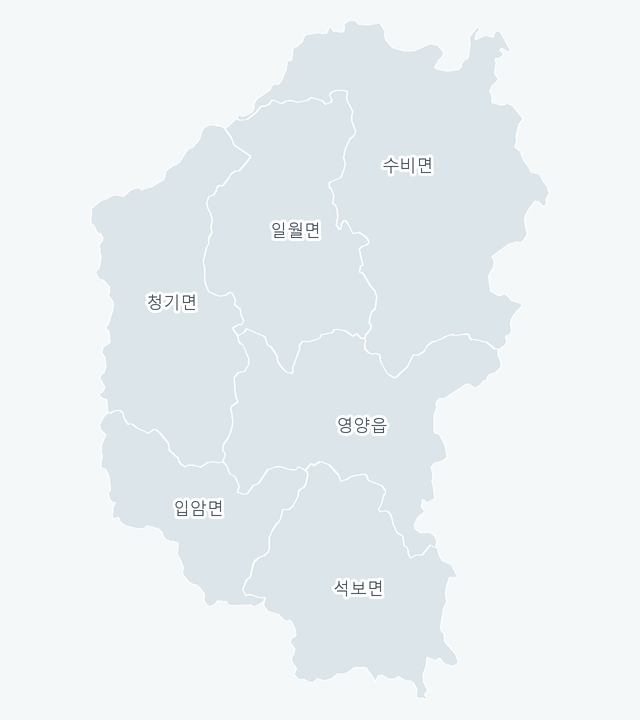 영양군 행정동 경계 지도