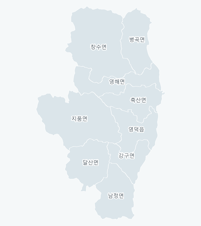 영덕군 행정동 경계 지도