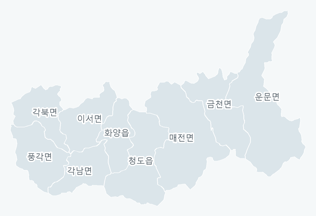 청도군 행정동 경계 지도