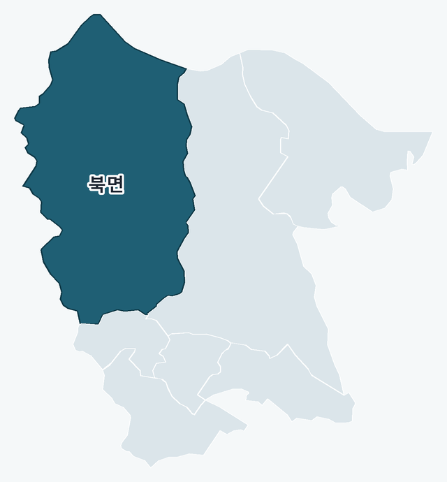 창원시 의창구 북면 위치 — 창원시 의창구 행정동 경계 지도