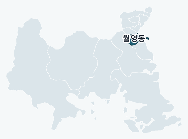 창원시 마산합포구 월영동 위치 — 창원시 마산합포구 행정동 경계 지도