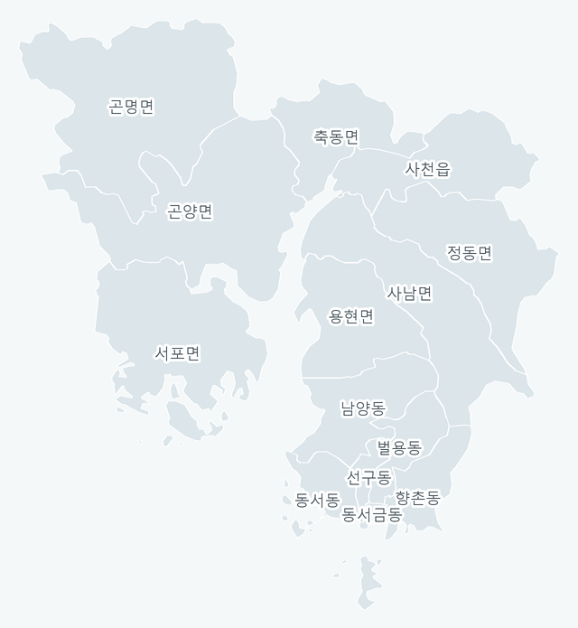 사천시 행정동 경계 지도