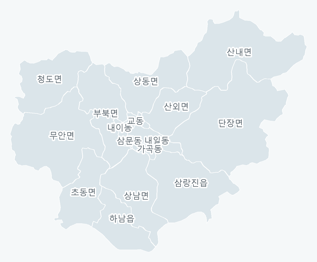 밀양시 행정동 경계 지도